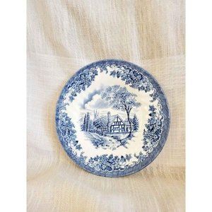 Vintage Churchill Georgian The Brook Blue Fine China Plate